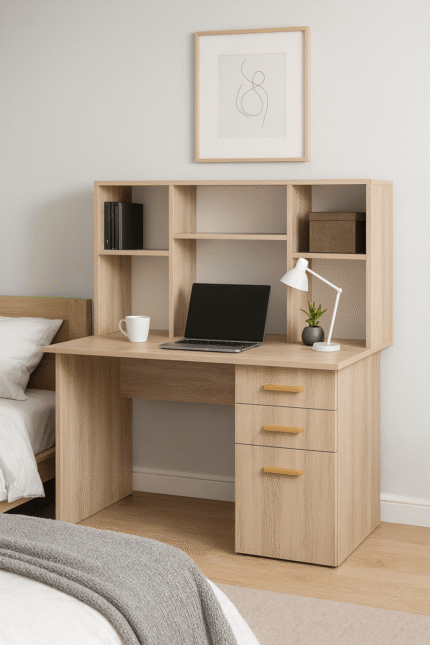 Bureau Moderne avec Rangement Beige