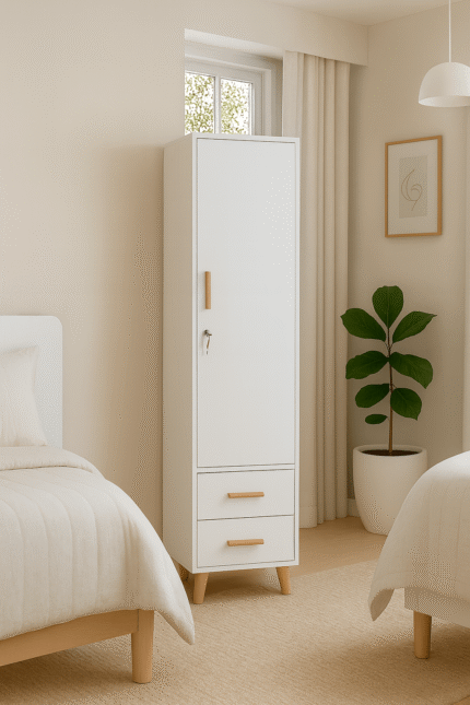 Armoire 1 Portes Scandinave Blanc