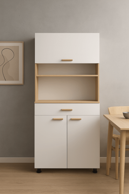 Buffet Moderne 80CM Beige & Blanc