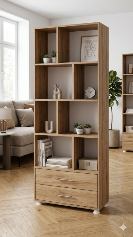 Bibliothèque Moderne avec Tiroirs 70CM