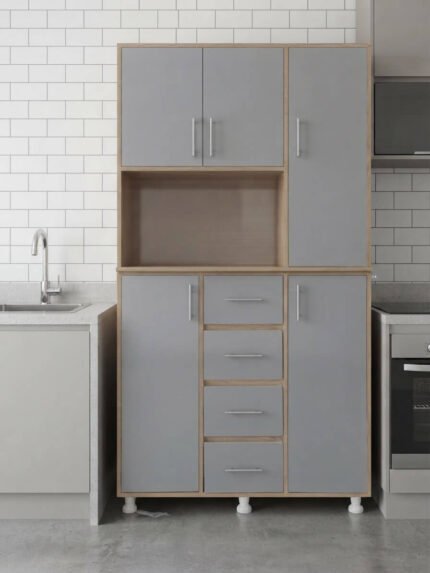 Buffet Moderne 105CM Beige & Gris